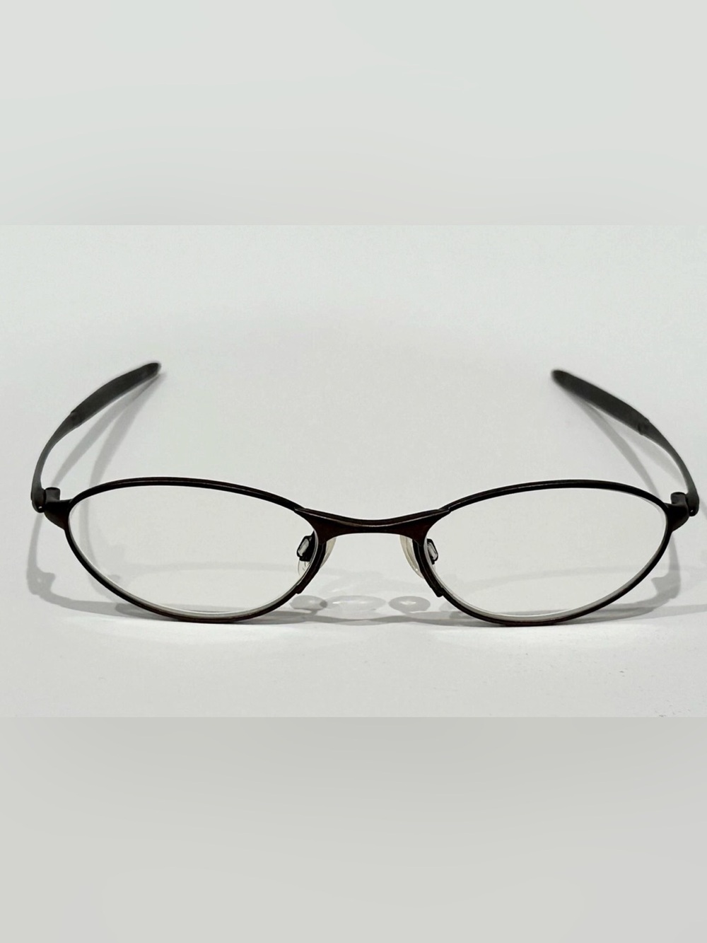 OAKLEY Womens Dark Red Metal Frame Oval Reading Glasses 11-603